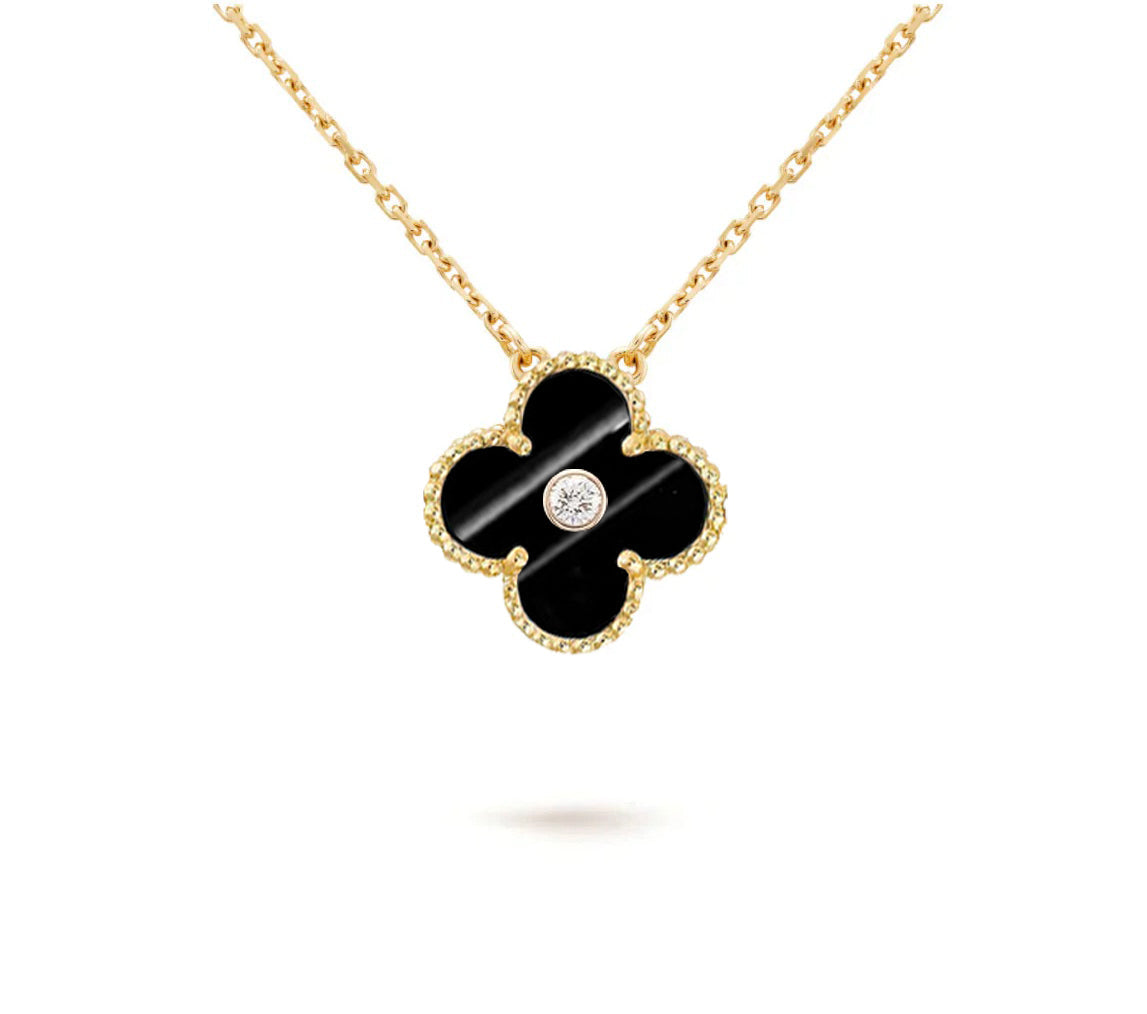 [Favorit]15MM KLEEBLUMEN-DIAMANTANHÄNGER-HALSKETTENKOLLEKTION
