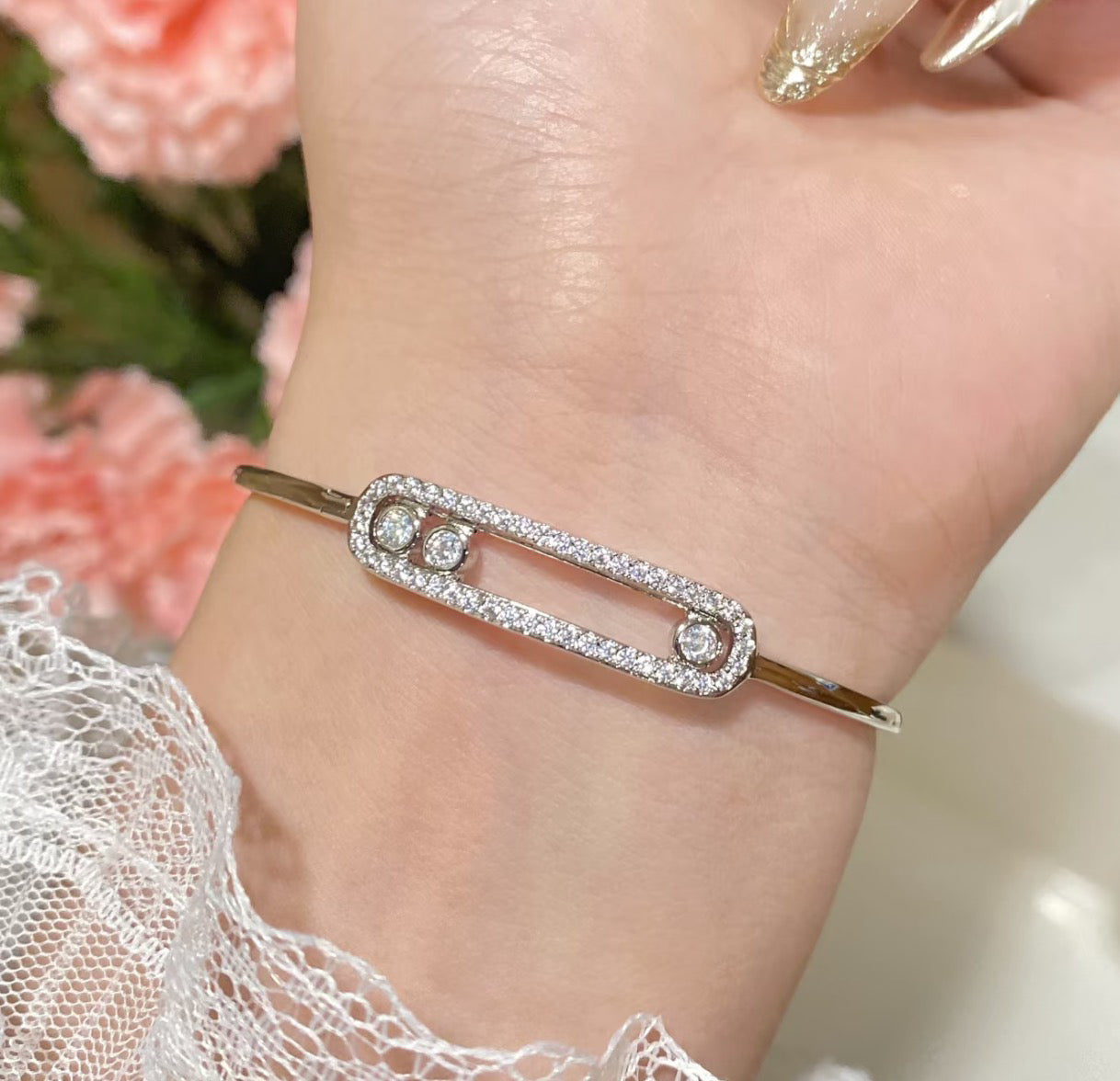 [Favorite]MOVE PAVÉ DIAMOND BANGLE BRACELET M