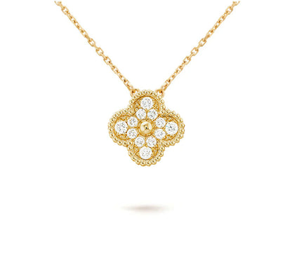 [Favorit]15MM KLEEBLUMEN-DIAMANTANHÄNGER-HALSKETTENKOLLEKTION