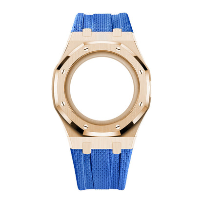 Boîtier en acier et bracelet à recouvrement intégral en fluoroélastomère