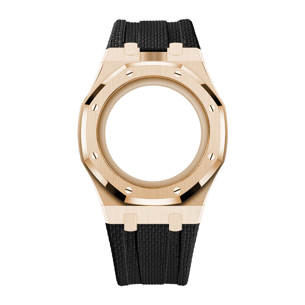Boîtier en acier et bracelet à recouvrement intégral en fluoroélastomère