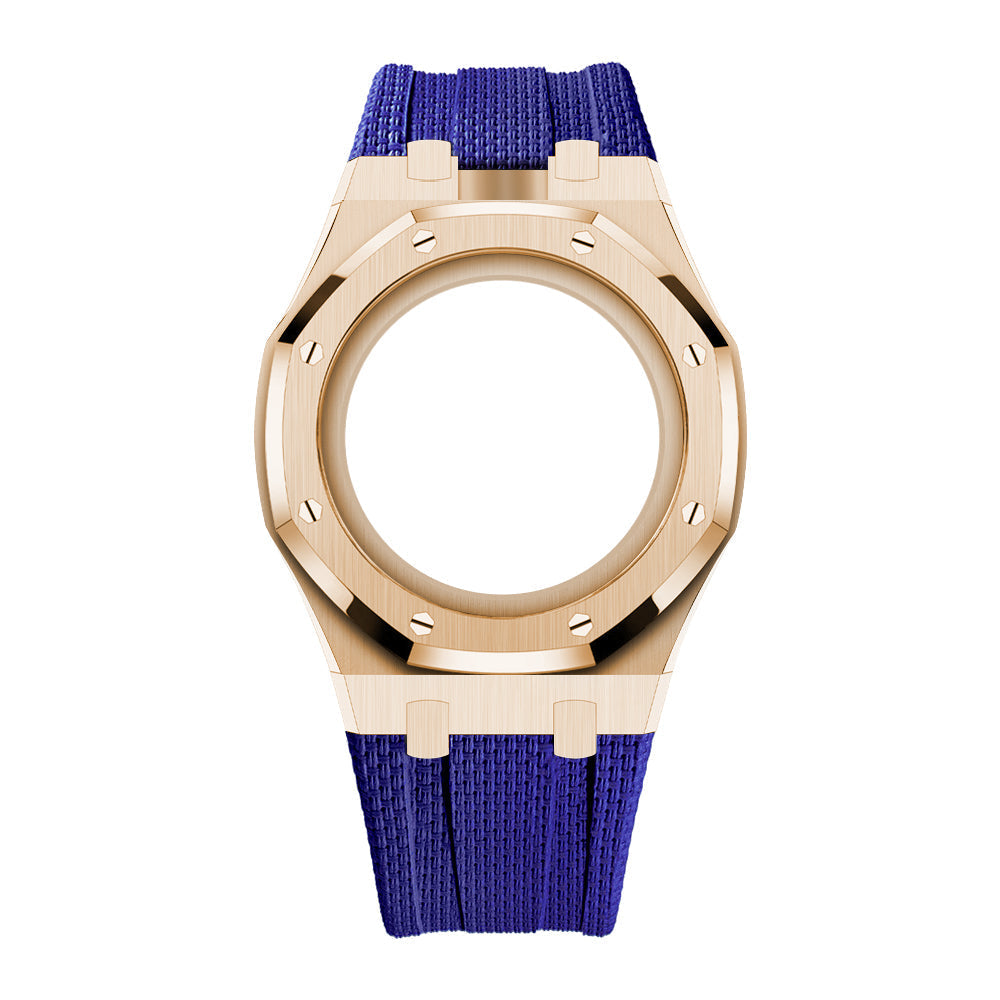 Boîtier en acier et bracelet à recouvrement intégral en fluoroélastomère