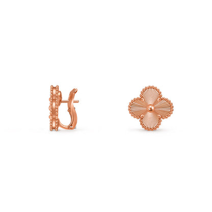 [Favorite]15MM CLOVER FLOWER STUD EARRINGS ROSE GOLD COLLECTION