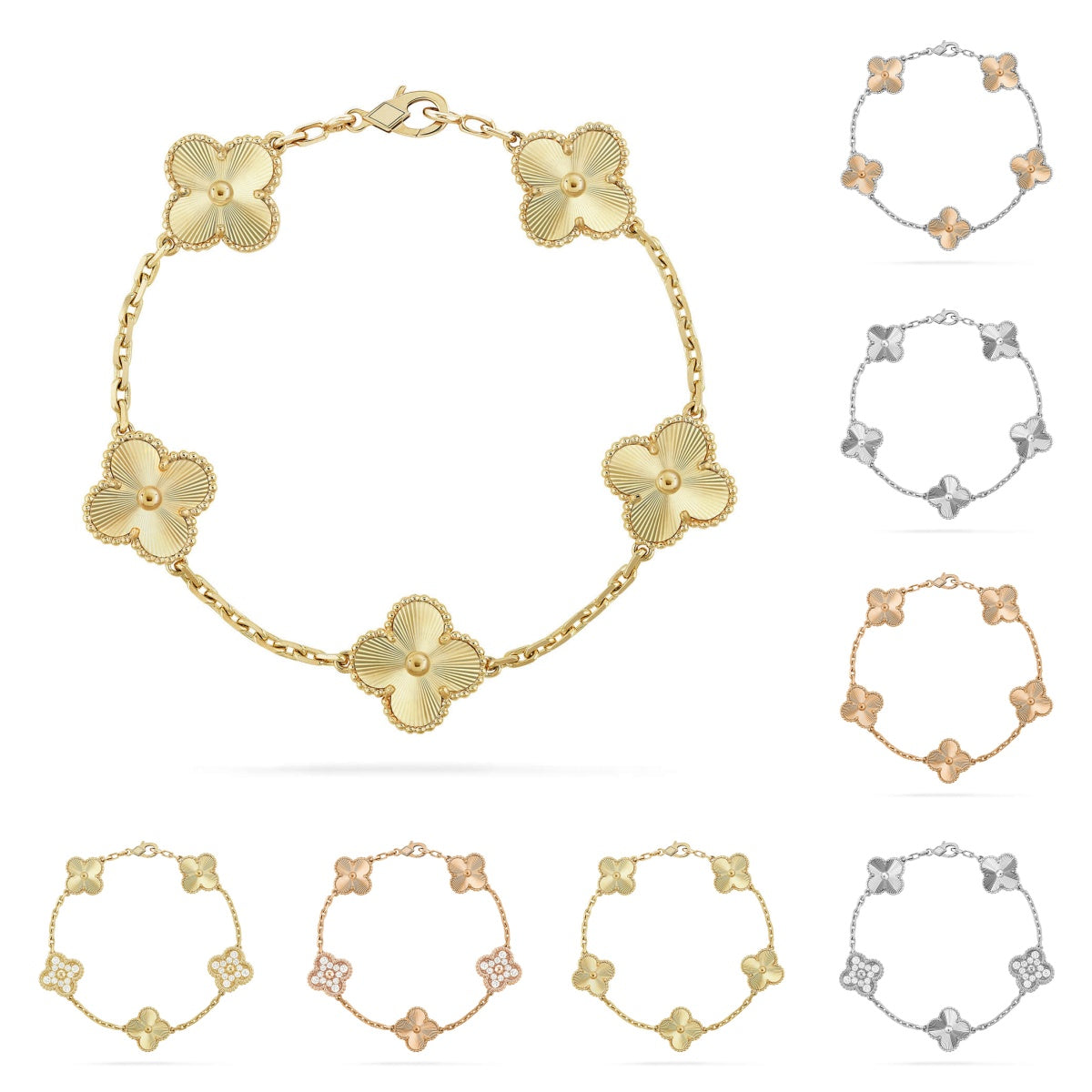 [Favorite]LUCKY CLOVER 5-MOTIF BRACELET - LASER COLLECTION