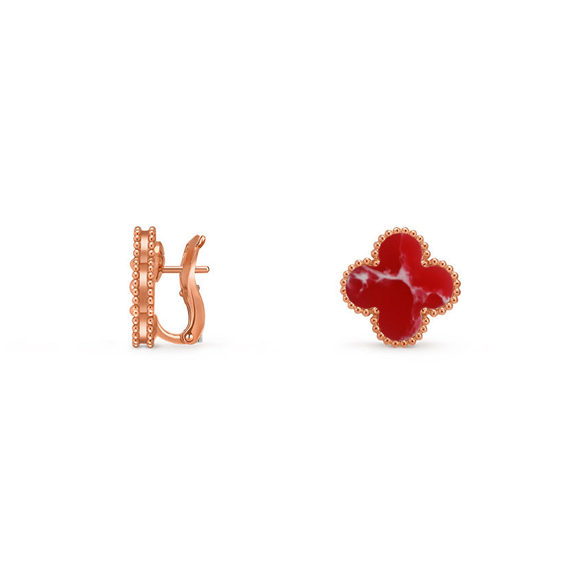 [Favorite]15MM CLOVER FLOWER STUD EARRINGS ROSE GOLD COLLECTION
