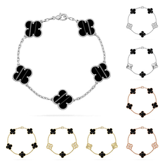 [Favorite]LUCKY CLOVER 5-MOTIF BRACELET - PULSE STONE COLLECTION