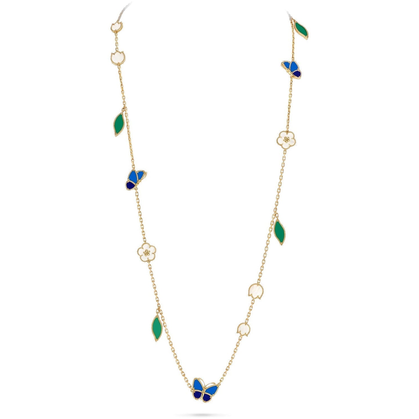 [Favorite]LUCKY SPRING BUTTERFLY & FLOWER STATEMENT NECKLACE - 15-MOTIF FLORAL DESIGN