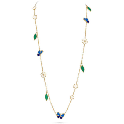[Favorite]LUCKY SPRING BUTTERFLY & FLOWER STATEMENT NECKLACE - 15-MOTIF FLORAL DESIGN