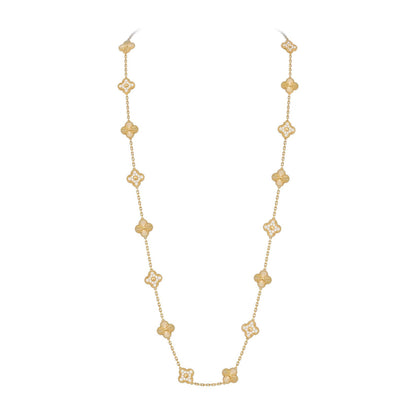 [Favorite]CLASSIC 20-MOTIF LUCKY CLOVER LONG NECKLACE GOLD COLLECTION