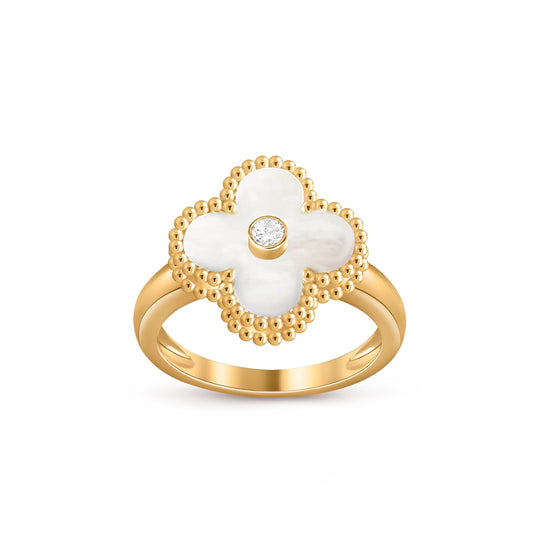 [Favorite]LUCKY CLOVER DIAMOND-ACCENT GOLD RING COLLECTION