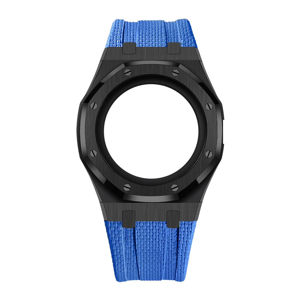 Boîtier en acier et bracelet à recouvrement intégral en fluoroélastomère