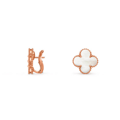 [Favorite]15MM CLOVER FLOWER STUD EARRINGS ROSE GOLD COLLECTION