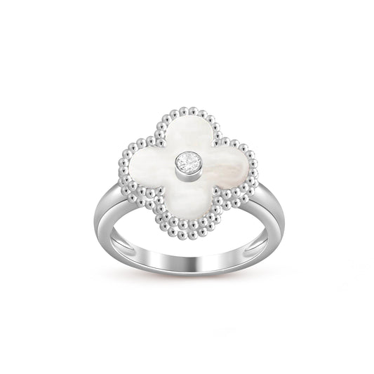 [Favorite]LUCKY CLOVER DIAMOND-ACCENT WHITE GOLD RING COLLECTION