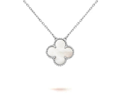[Favorit]15MM KLEEBLUMEN-ANHÄNGERKETTE WEISSGOLD KOLLEKTION