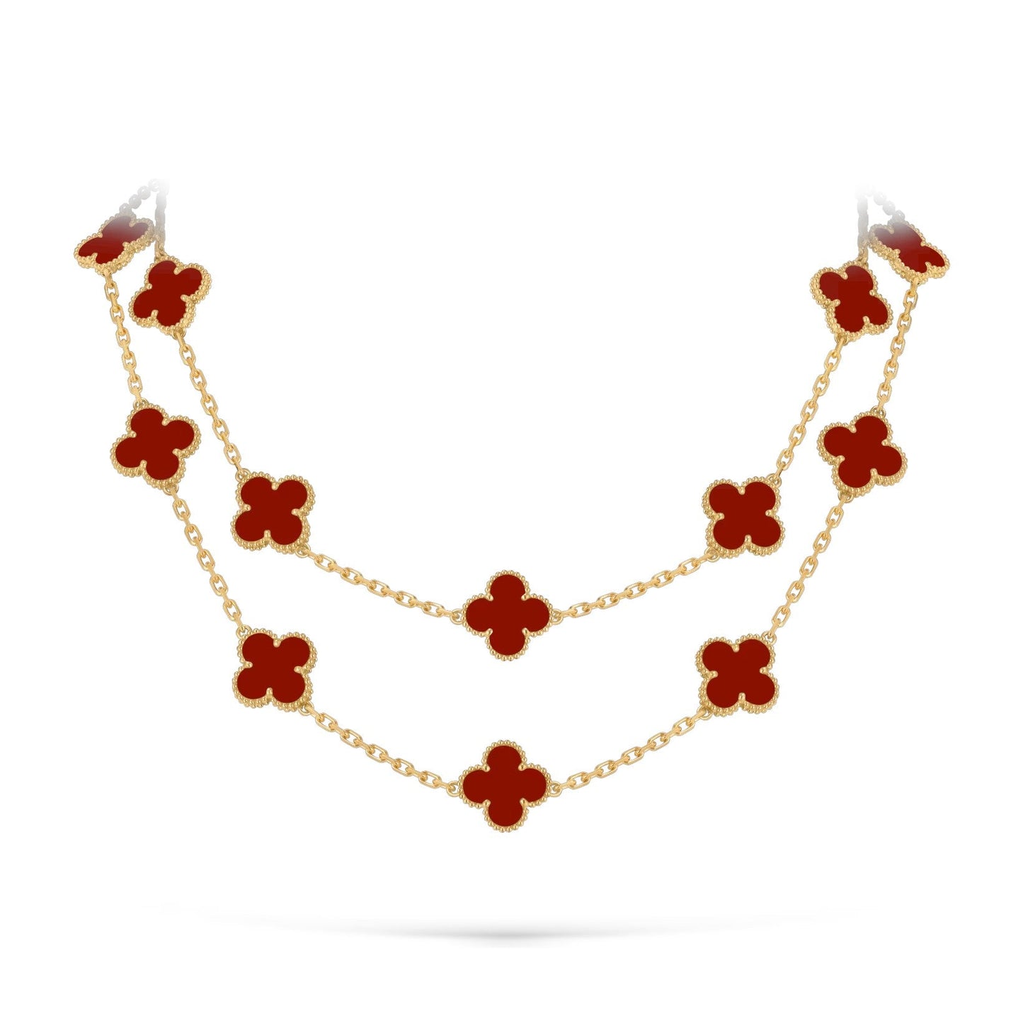 [Favorite]CLASSIC 20-MOTIF LUCKY CLOVER LONG NECKLACE GOLD COLLECTION