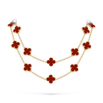 [Favorite]CLASSIC 20-MOTIF LUCKY CLOVER LONG NECKLACE GOLD COLLECTION