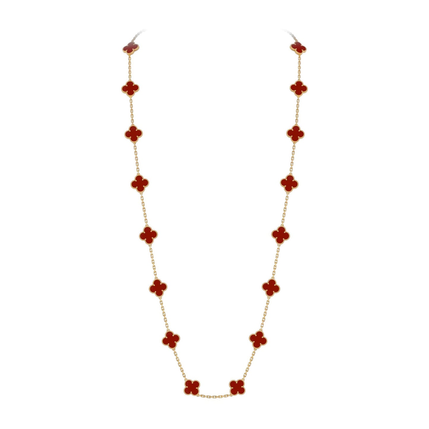 [Favorite]CLASSIC 20-MOTIF LUCKY CLOVER LONG NECKLACE GOLD COLLECTION