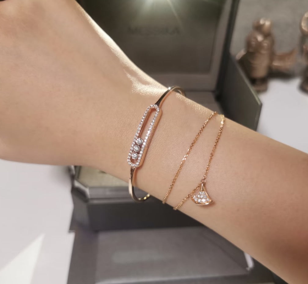 [Favorite]MOVE PAVÉ DIAMOND BANGLE BRACELET M