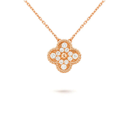 [Favorit]15MM KLEEBLUMEN-DIAMANTANHÄNGER-HALSKETTENKOLLEKTION