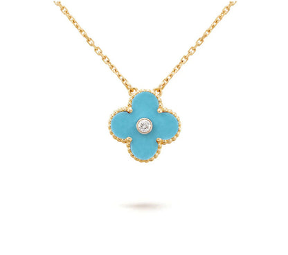 [Favorit]15MM KLEEBLUMEN-DIAMANTANHÄNGER-HALSKETTENKOLLEKTION