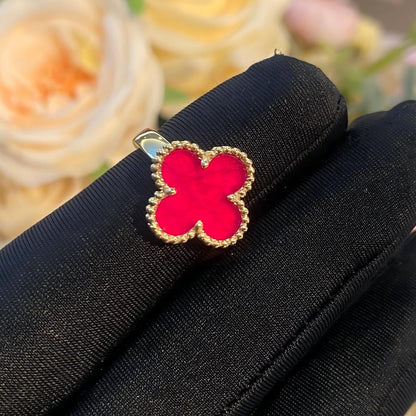 [Favorite]NEW CLOVER PINK ENAMEL RINGS