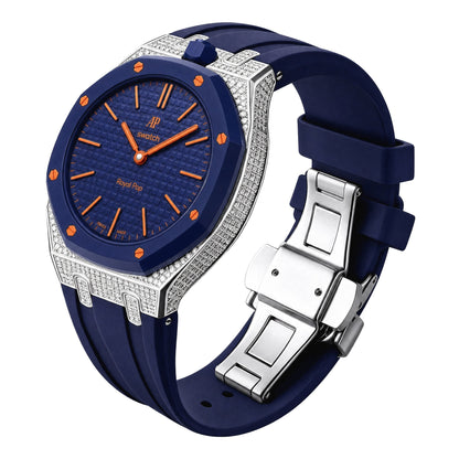 Royal Oak Pop exclusivo con caja de acero, diamantes (moissanita) y correa de silicona