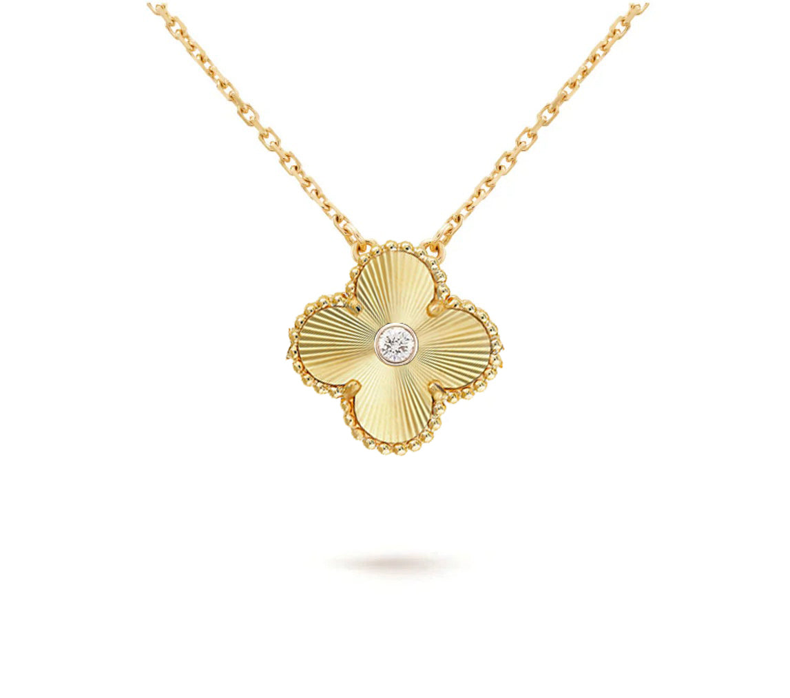[Favorit]15MM KLEEBLUMEN-DIAMANTANHÄNGER-HALSKETTENKOLLEKTION
