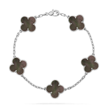 [Favorite]LUCKY CLOVER 5-MOTIF BRACELET - GREY MOTHER-OF-PEARL COLLECTION