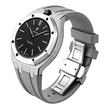 Royal Oak Pop exclusivo con caja de acero, diamantes (moissanita) y correa de silicona