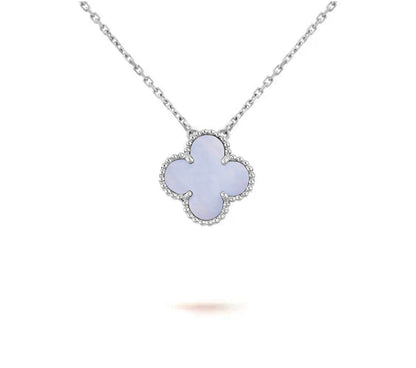 [Favorit]15MM KLEEBLUMEN-ANHÄNGERKETTE WEISSGOLD KOLLEKTION