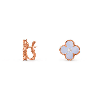 [Favorite]15MM クローバー フラワー スタッド ピアス ダイヤモンド ローズゴールド コレクション