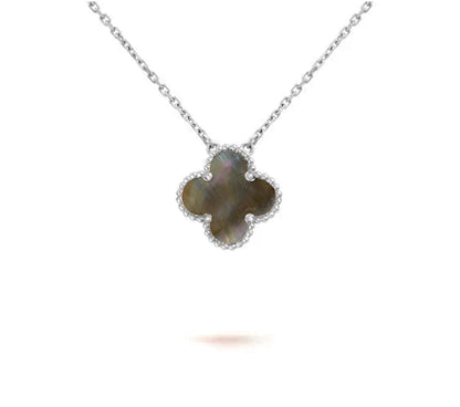 [Favorit]15MM KLEEBLUMEN-ANHÄNGERKETTE WEISSGOLD KOLLEKTION
