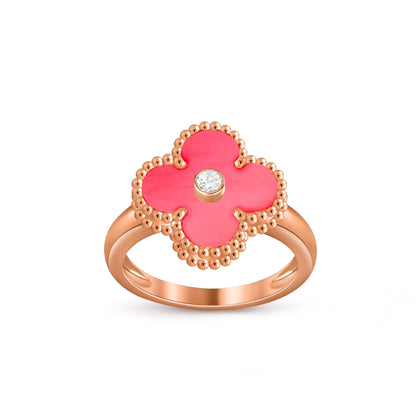 [Liebling]GLÜCKSKLEE DIAMANT-AKZENT ROSÉGOLD-RING KOLLEKTION