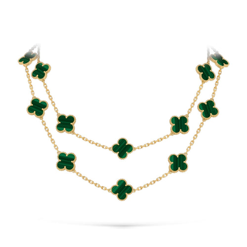 [Favorite]CLASSIC 20-MOTIF LUCKY CLOVER LONG NECKLACE GOLD COLLECTION