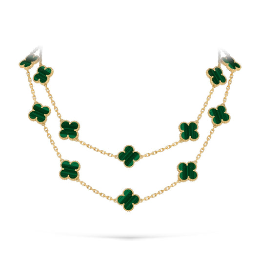 [Favorite]CLASSIC 20-MOTIF LUCKY CLOVER LONG NECKLACE GOLD COLLECTION