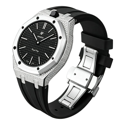 Royal Oak Pop exclusivo con caja de acero, diamantes (moissanita) y correa de silicona