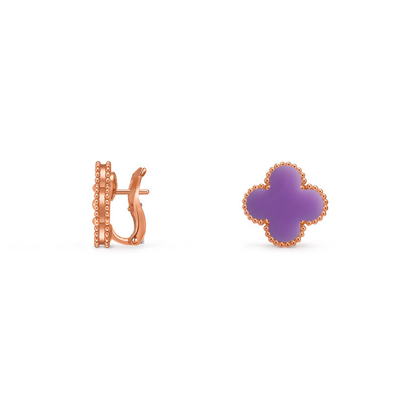 [Favorite]15MM CLOVER FLOWER STUD EARRINGS ROSE GOLD COLLECTION