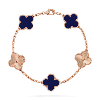 [Favorite]LUCKY CLOVER 5-MOTIF BRACELET - LAPIS LAZULI COLLECTION