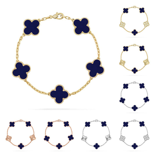 [Favorite]LUCKY CLOVER 5-MOTIF BRACELET - LAPIS LAZULI COLLECTION