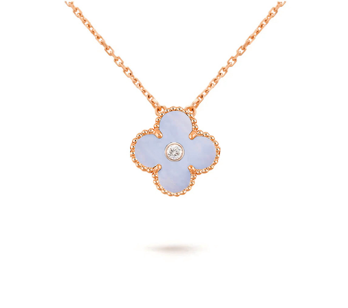 [Favorit]15MM KLEEBLUMEN-DIAMANTANHÄNGER-HALSKETTENKOLLEKTION