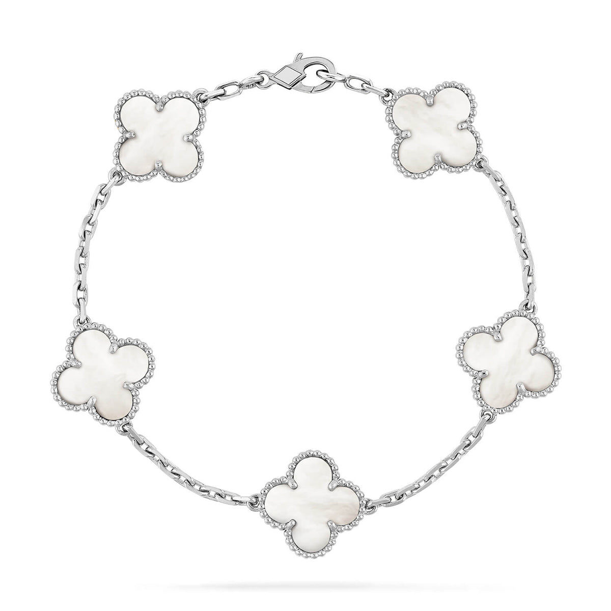 [Favorite]LUCKY CLOVER 5-MOTIF BRACELET - WHITE MOTHER-OF-PEARL COLLECTION