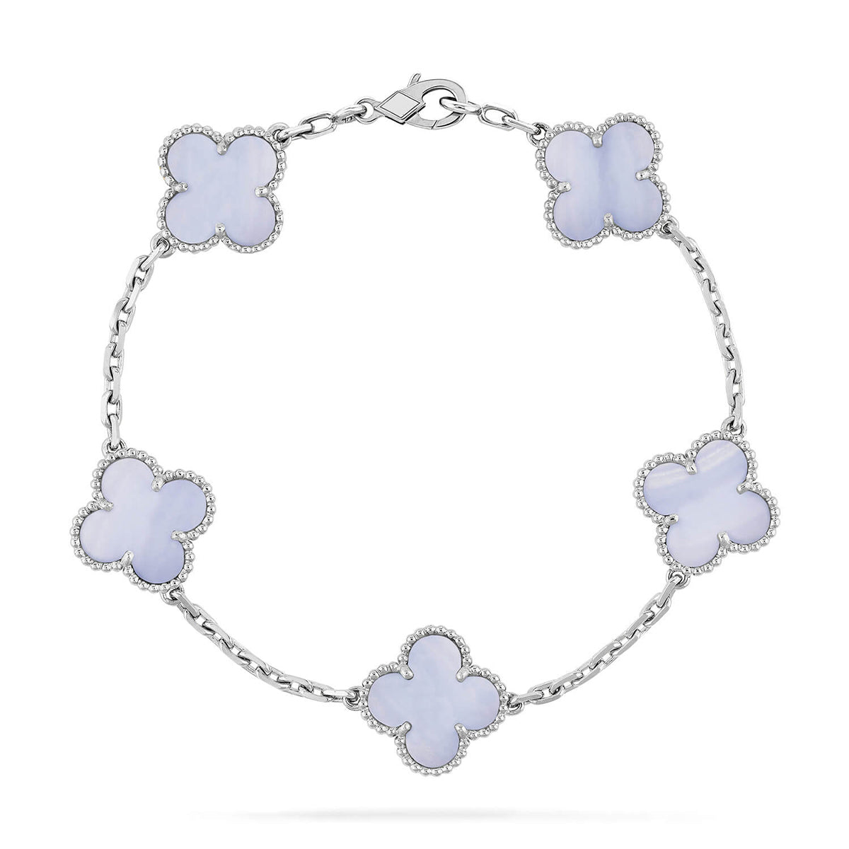 [Favorite]LUCKY CLOVER 5-MOTIF BRACELET - PURPLE CHALCEDONY COLLECTION