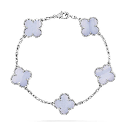 [Favorite]LUCKY CLOVER 5-MOTIF BRACELET - PURPLE CHALCEDONY COLLECTION