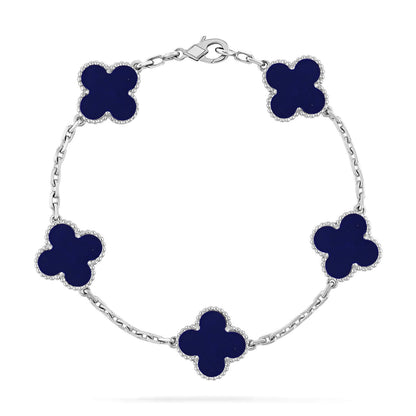 [Favorite]LUCKY CLOVER 5-MOTIF BRACELET - LAPIS LAZULI COLLECTION