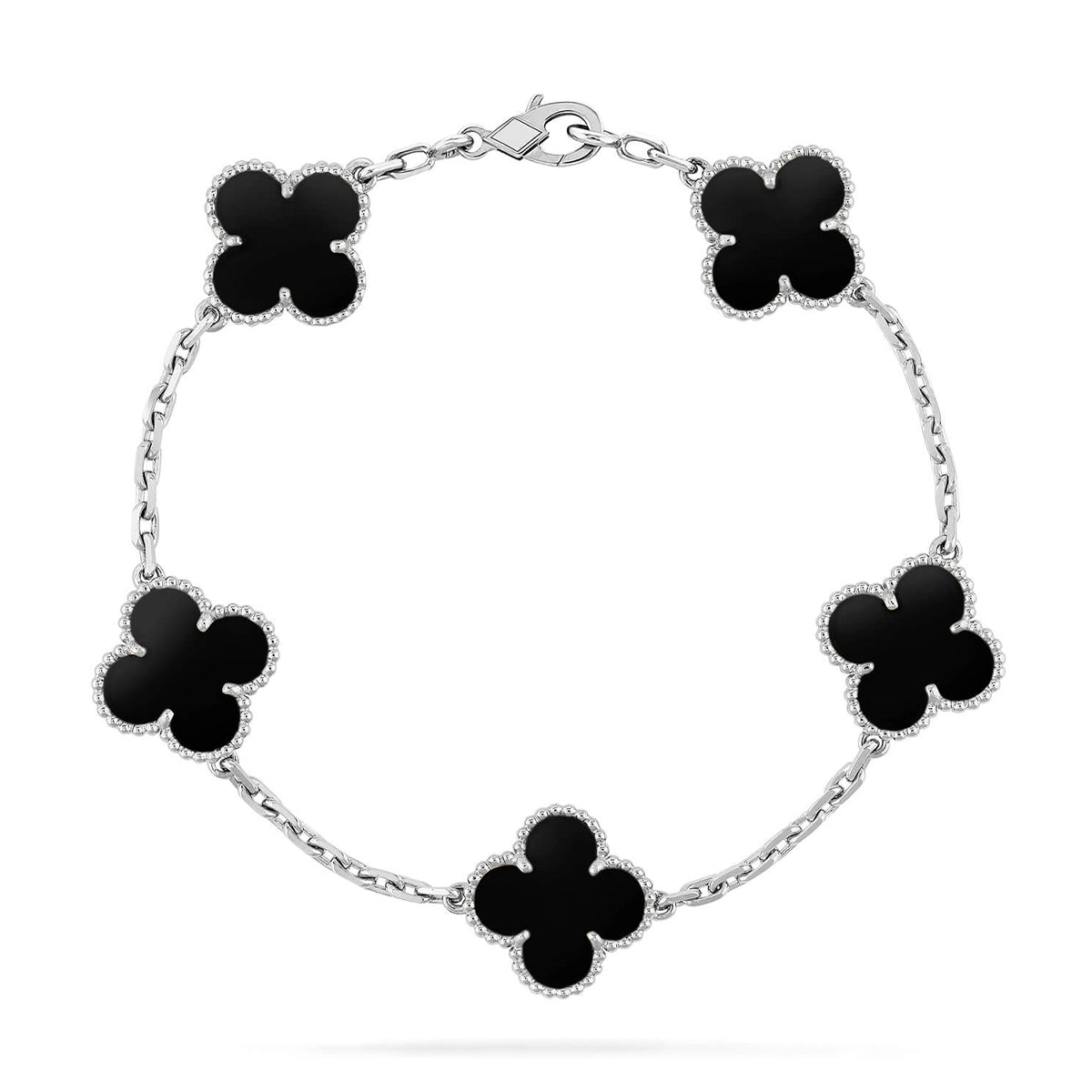 [Favorite]LUCKY CLOVER 5-MOTIF BRACELET - BLACK OXNY COLLECTION