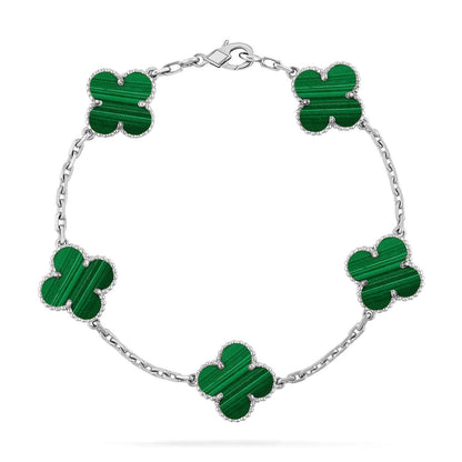 [Favorite]LUCKY CLOVER 5-MOTIF BRACELET - MALACHITE COLLECTION