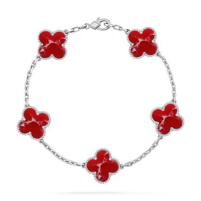 [Favorite]LUCKY CLOVER 5-MOTIF BRACELET - RED LARIMAR COLLECTION