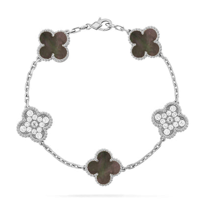 [Favorite]LUCKY CLOVER 5-MOTIF BRACELET - GREY MOTHER-OF-PEARL COLLECTION
