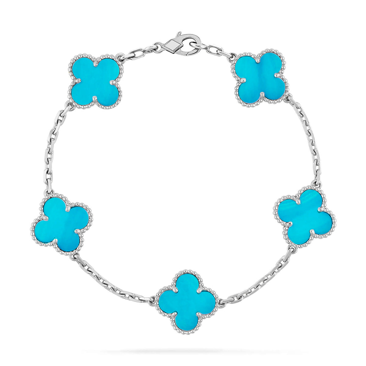 [Favorite]LUCKY CLOVER 5-MOTIF BRACELET - TURQUOISE COLLECTION