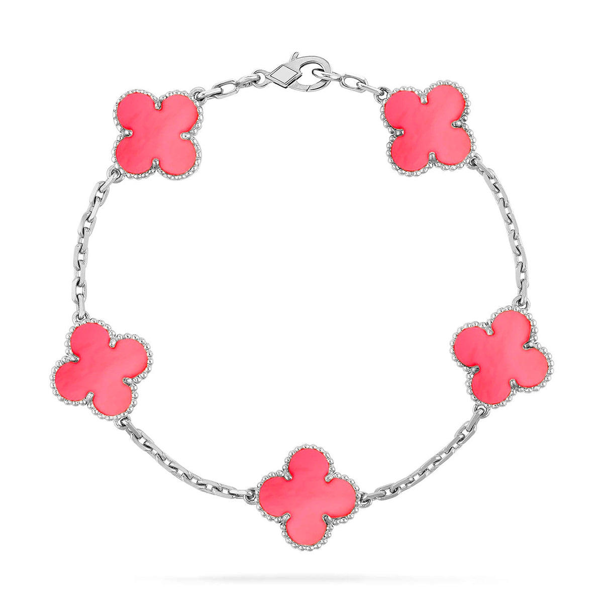 [Favorite]LUCKY CLOVER 5-MOTIF BRACELET - PINK MOTHER-OF-PEARL COLLECTION